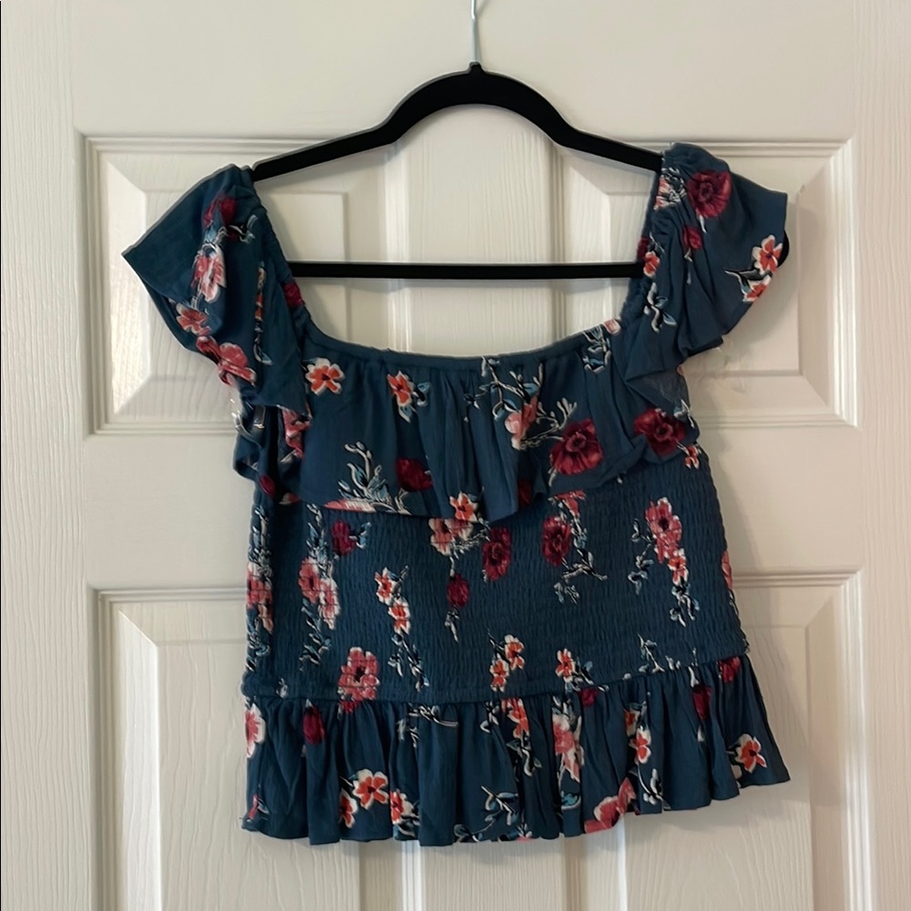 Floral Blue Women's Top